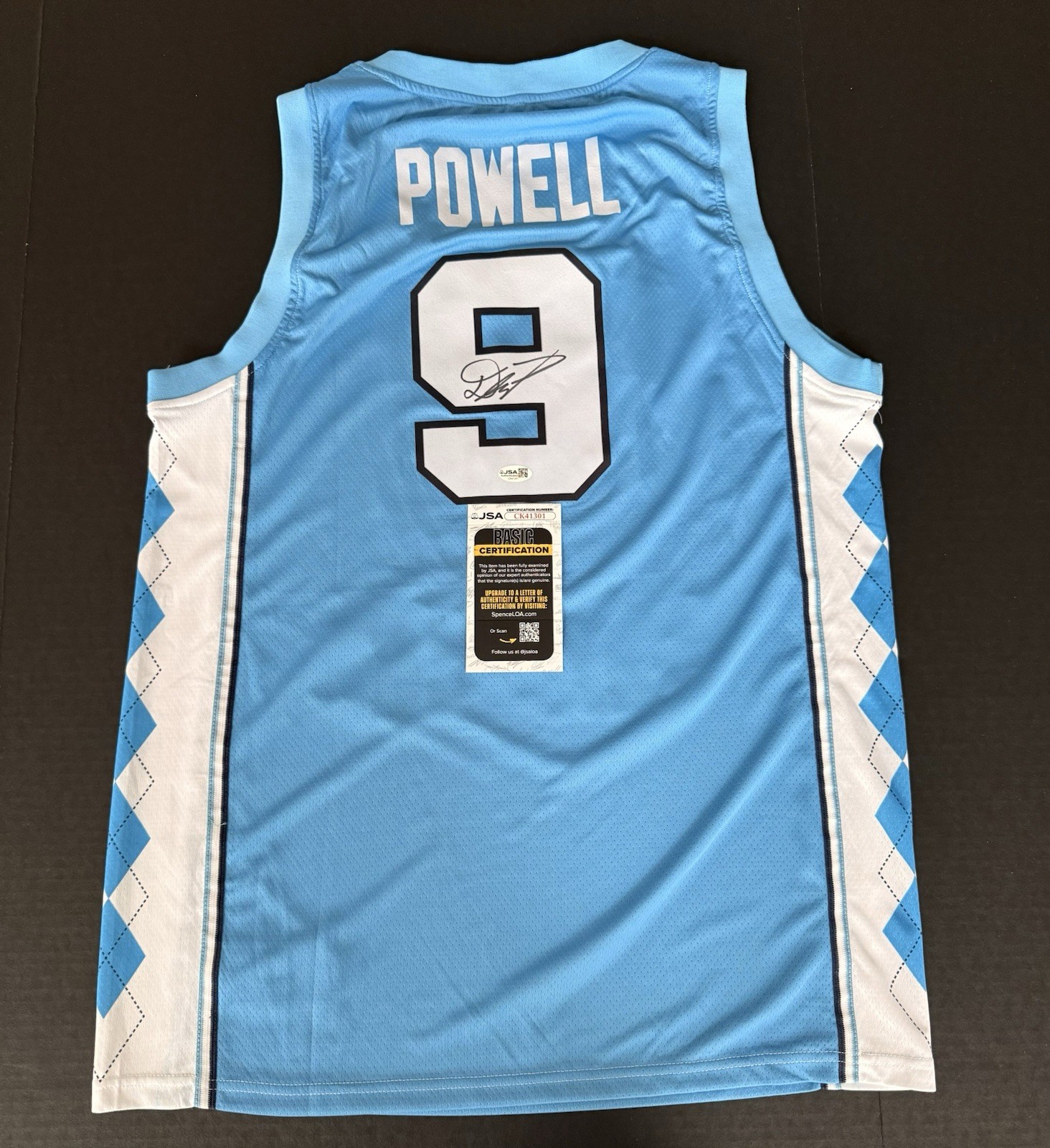 Drake Powell Autographed Signed North Carolina Tar Heels Jersey JSA COA 