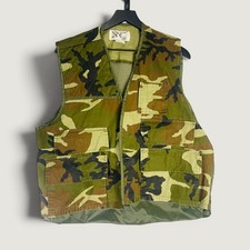 Vintage Duck Bay Camo Hunting Vest Mens Cotton Game Pouch Large Fishing