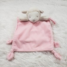 Carter  s Lamb Sheep Pink Lovey Rattle Pacifier Clip Plush Security Baby Blanket