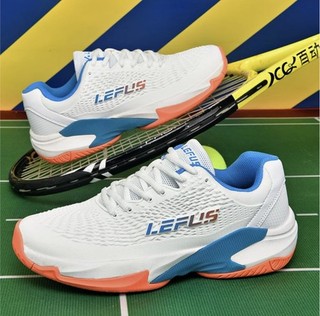 Lefus Hallen Turnschuhe/Tennisschuhe Größe 45 Blau/Weiß/Orange