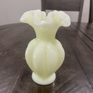 Fenton Vaseline Glass Vase | eBay