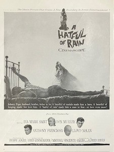 1950's Original Vintage Large A Hatful of Rain Eva Marie Saint Film Movie AD