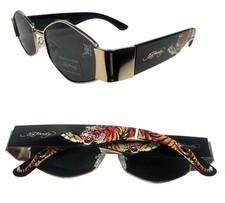 NWT Womens Sunglasses Ed Hardy Rebel Gold/Gray 80.00