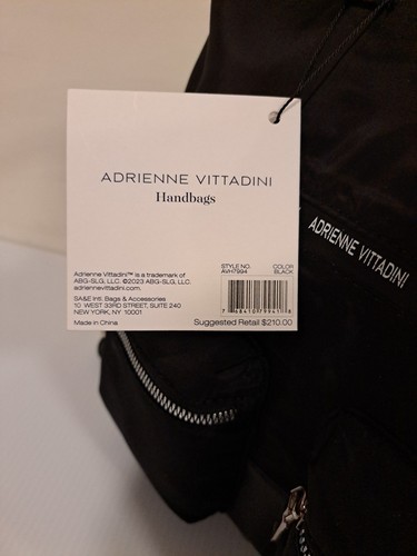 Adrienne Vittadini Backpack for Women Black Nylon with Front Pockets Handbag New - Picture 9 of 15