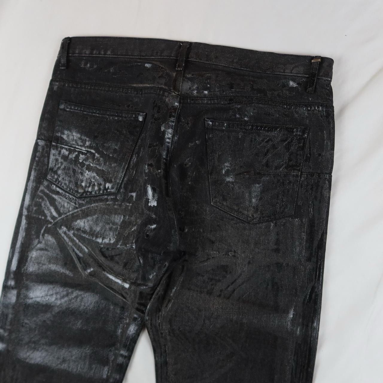 Dior Black Luster Waxed Denim Size 32 AW03 Brand New Unaltered thumbnail 5