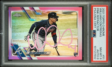 2021 William Contreras signed Topps Chrome #51 Pink RC ROOKIE PSA 8 AUTO 8 Pop 1
