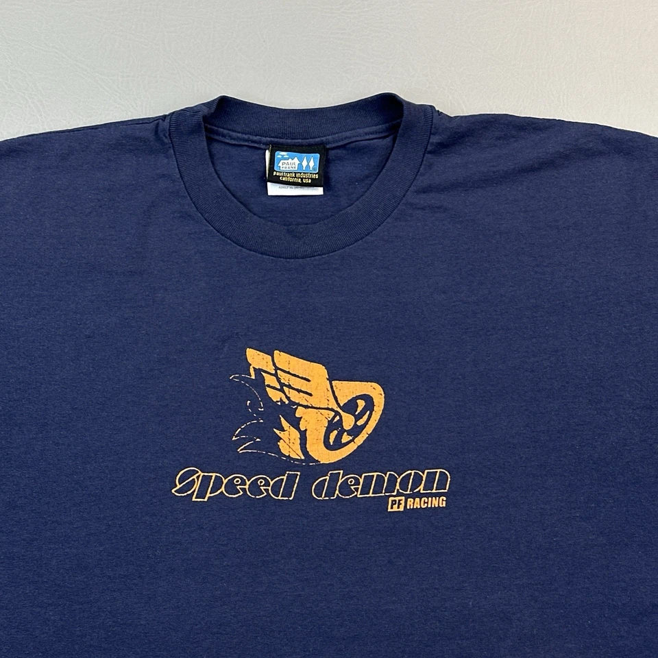 Camisa De Colección Paul Frank Para Hombres XL Azul PF Carreras Velocidad Demonio Camiseta Gráfica EE. UU. Y2K Foto 2 de 4