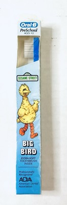 1986 ORAL-B PRE-SCHOOL EXTRA SOFT TOOTHBRUSH SESAME STREET MUPPETS BIG BIRD