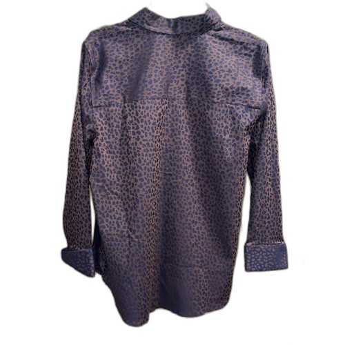 Chicos Leopard Print Button Up Shirt Brown Work Attire Festival sz 1 (U.S. 8) - Picture 5 of 7
