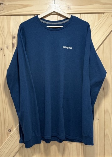 Patagonia Men’s Long Sleeved Cotton T-Shirt Mountain Retro Graphic Sz XL - Foto 3 di 6