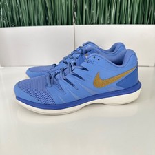 Nike Air Zoom Prestige HC NBY Blue Gold Womens Tennis Shoes AA8024-105 Size 8