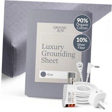 Organic Fitted Grounding Sheet in for a Size Bed Queen Gray