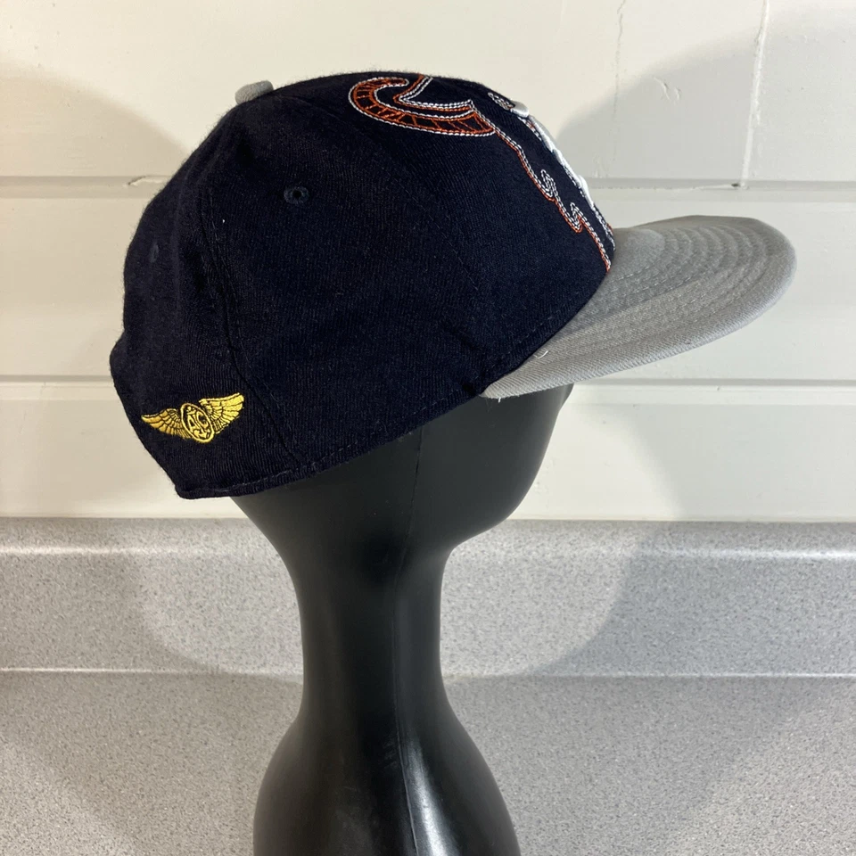 Detroit Tigers 7.25 New Era 59fifty Fitted Hat Navy Air Crew Side Patch Vtg Rare - Image 4 of 4