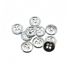 50 Pcs Round Craft Buttons 4 Holes Metallic Color Plastic Buttons for Sewing