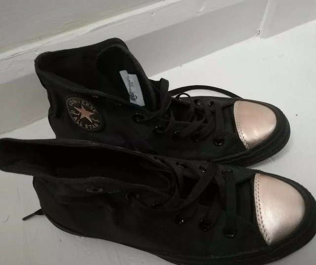 converse all star low leather almost black rose gold