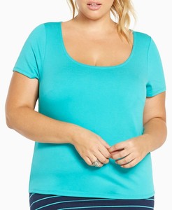 aqua blue plus size tops