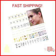 54 Sheets Glitter Face Tattoos Stickers, 150 Pcs Glitter Freckles Face Tattoo,