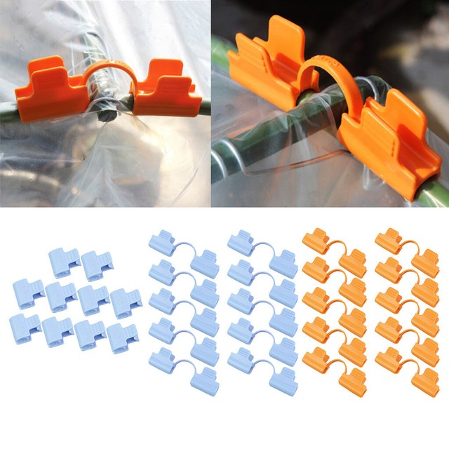 30Pcs Pipe Greenhouse Clamps Fixed Stakes Sunshade Net Fixing Clips
