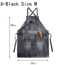 Unisexe Denim Tablier avec Poches Cuisine Cuisson Barber Chef Maison Travail
