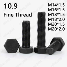 Fine Thread Black 10.9 Steel Hexagon Bolts Hex Head Screws M14 M16 M18 M20