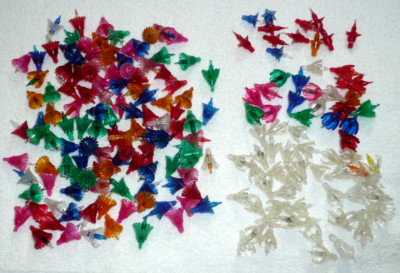 VTG LOT 195 PLASTIC STRING  LIGHT PUSH IN REFLECTORS TULIPS FLOWERS
