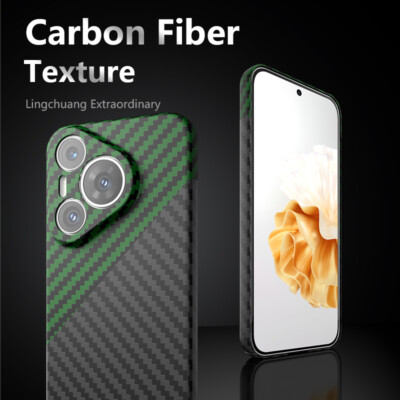 For Huawei Pura 70 Pro+ Luxury Carbon Fiber Business Pattern Slim Cover Case