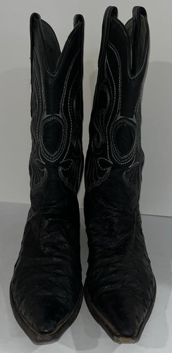 Stivali western LOS ALTOS neri originali OSTRICH da uomo taglia 7,5 EE US / 26,5 Mex - Foto 12 di 12
