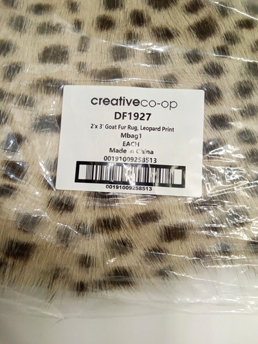 Creative Co-Op DF1927 Leopard Print Goat Fur Rug 2' x 3' (Each Will Vary) - Picture 6 of 9