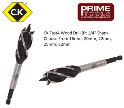 CK Fast4 Holzbohrer 1/4'' Schaft wählbar 16mm, 20mm, 22mm, 25mm, 32mm