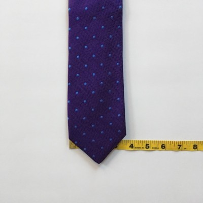 Tom James tie purple polka dots blue 100% silk made in USA necktie tie pa0708
