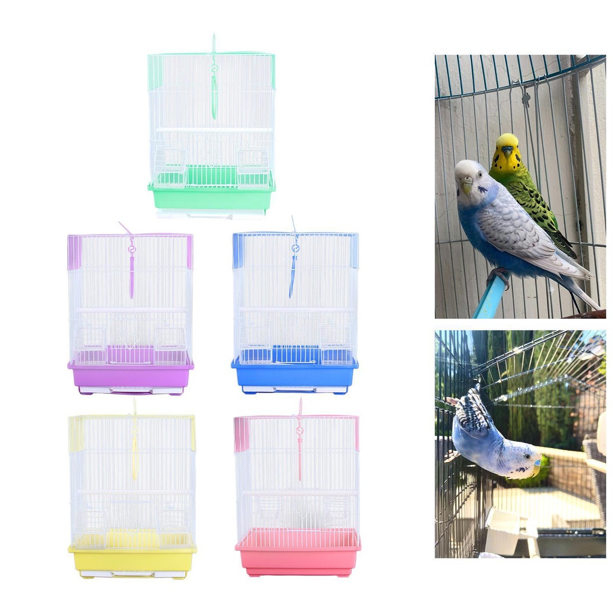 Durable Bird Cage Hanging Hook Standing Pole Birdcage for Parrot