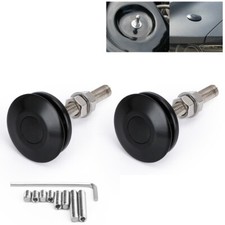 Black Quick Release Latch 2.4 62mm Push Button Billet Hood Pins Lock Clip Kit