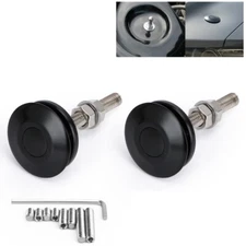Black Quick Release Latch 2.4" 62mm Push Button Billet Hood Pins Lock Clip Kit