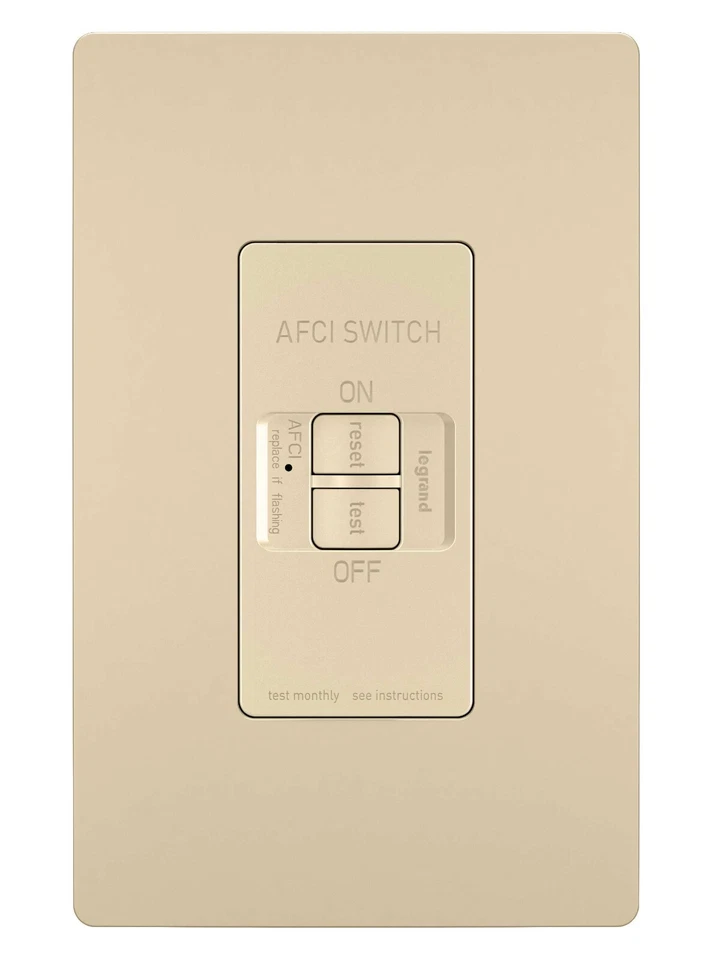 Pass & Seymour AF20DFI Dead Front AFCI, 20A, 125V, 60Hz IVORY with cover