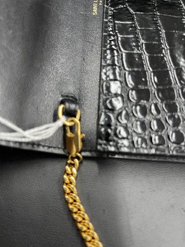 YSL SAINT LAURENT Uptown Chain Wallet in Crocodile Embossed Shiny Leather - Picture 13 of 16