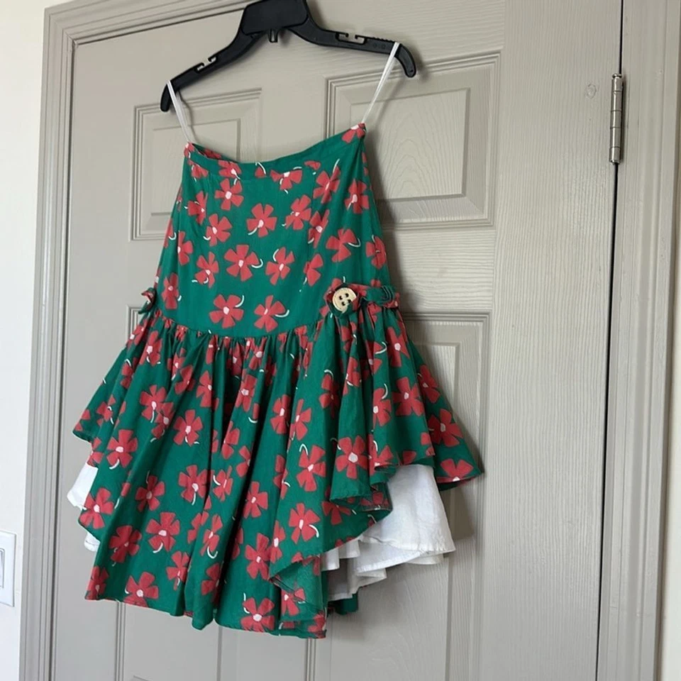 MANOUSH Mujer Falda Forrada Algodón Floral Talla S Foto 3 de 4