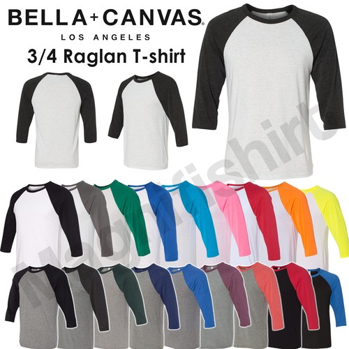 Bella + Canvas 3/4 Sleeve Raglan Baseball T-Shirt UNISEX Tri Blend Premium B3200 - 第 1/27 張圖片