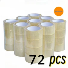 72 Rolls Packing Tape 55 Yards 2 Mil 2" Clear Carton Sealing Tapes