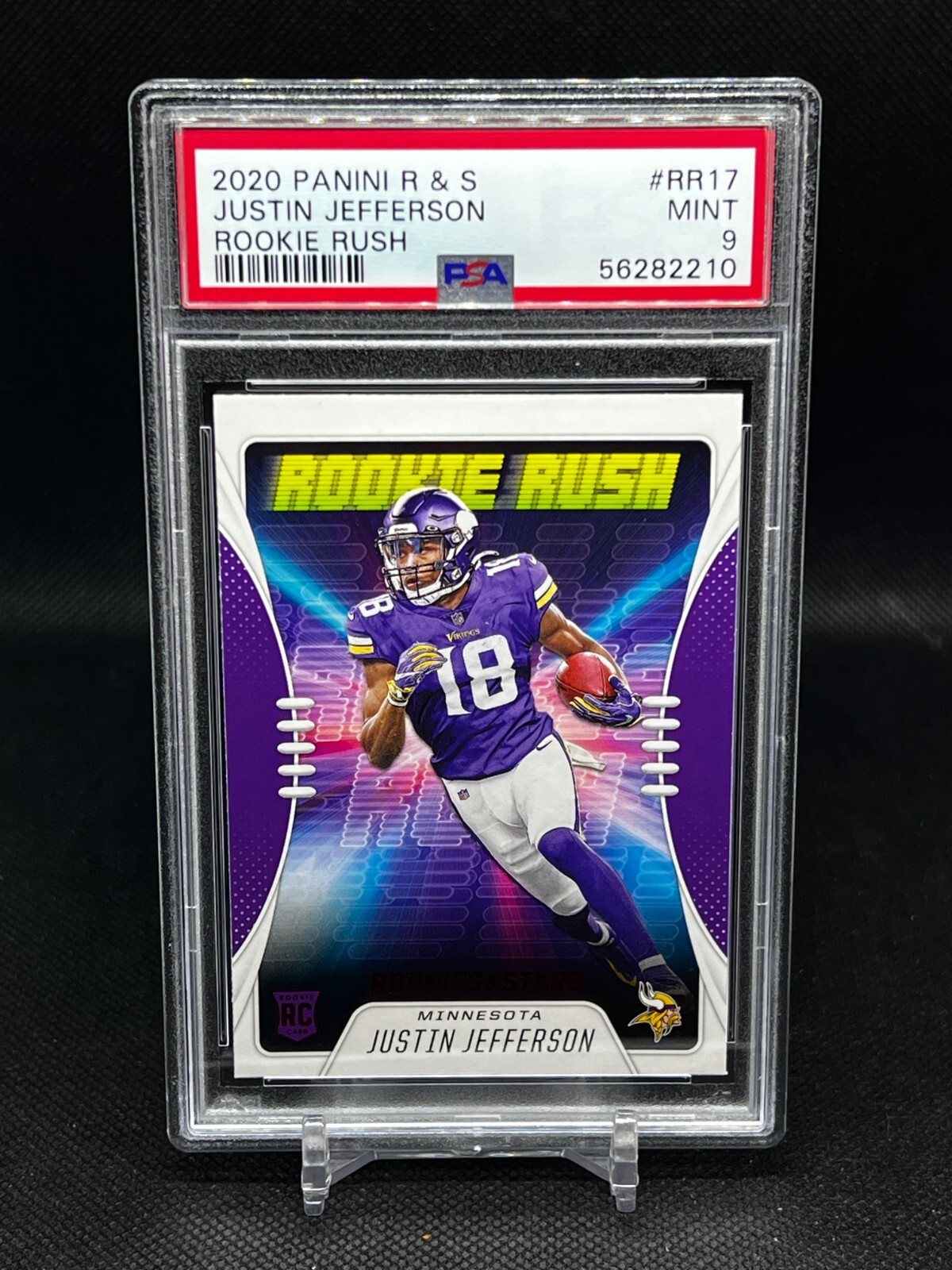 2020 Rookies & Stars Football Red Rookie Rush Justin Jefferson #RR17 PSA 9
