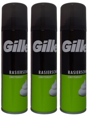 Gillette Rasierschaum mit Limettenduft 3x 200ml