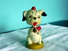 1950 DALMATIAN PUPPY DOG CHALK WARE BOBBLE HEAD NODDER JAPAN PAPER LABEL MINT