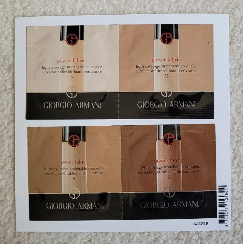 Giorgio Armani Power Fabric Concealer 4 Samples Card Shades 3