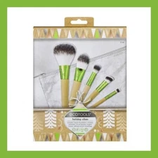 EcoTools Vibes Kit Makeup Brush Gift Set with 5 brushes & Travel Brush Bag.