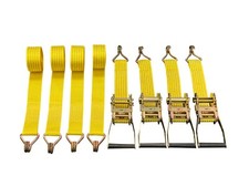  4 New 2" x 15' 5000 Lb Ratchet Straps J Hook Tie Downs Heavy Duty