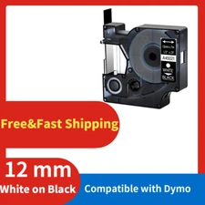 Compatible for DYMO D1 45021 LabelManager 150 200 Label Tape White/Black 12mm
