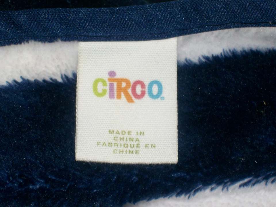 Circo 2 Whale Mom Baby Blanket Navy Blue White Stripe Security Lovey - Image 3 of 3