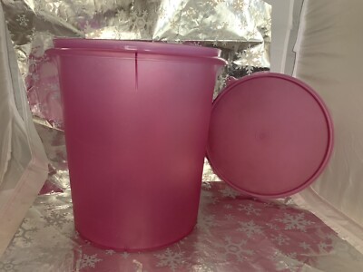 ❤️Tupperware Vintage Fuchsia Pink 9 Quart Storage Canister + Lid