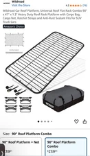 Wildroad Heavy Duty Roof Rack Platform 90”x47” w/ Cargo Bag, Net & Straps