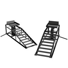 2er-Set hydraulische Auffahrrampe h&ouml;henverstellbar Schwellenrampe 3 t Tragkraft
