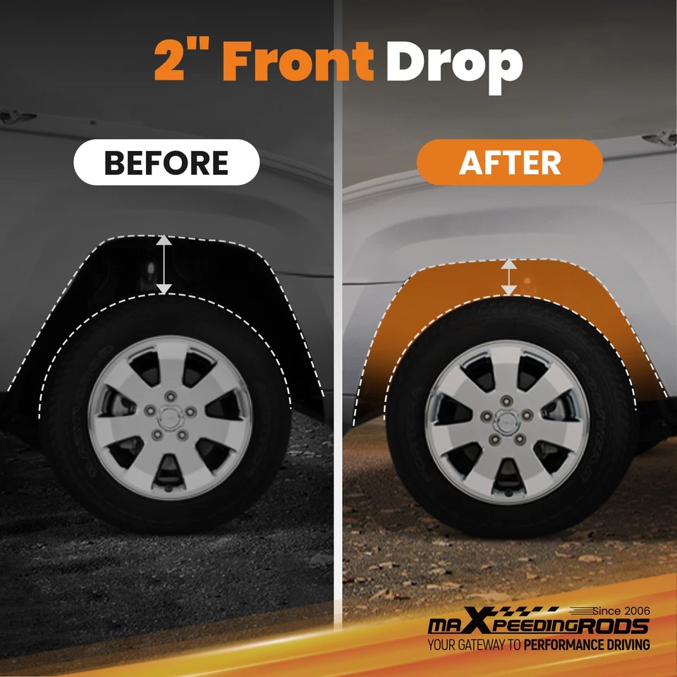 Husillos de caída de 2 pulgadas para Chevy Chevelle Malibu El Camino Pontiac GTO 1964-72 Foto 2 de 4